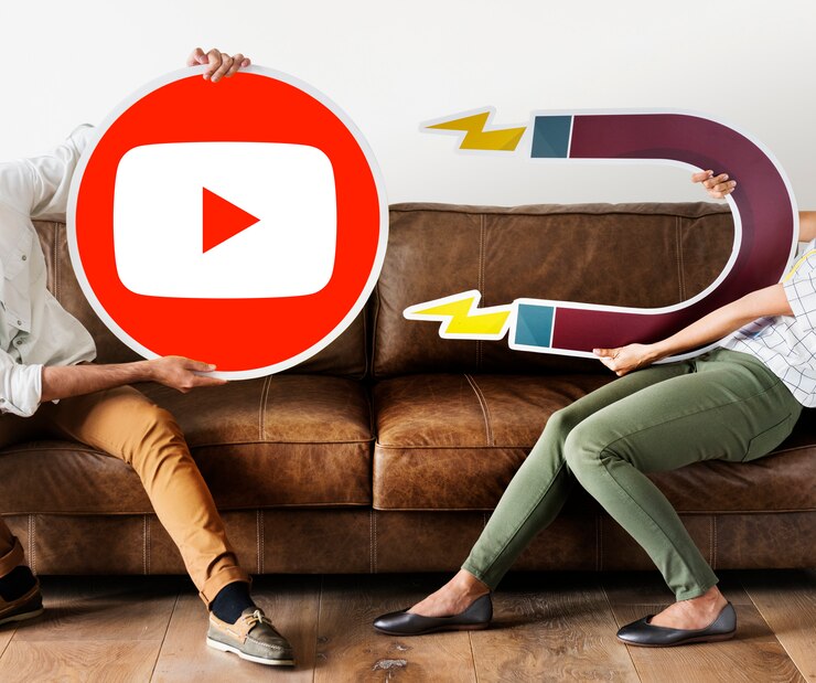 people holding youtube icon